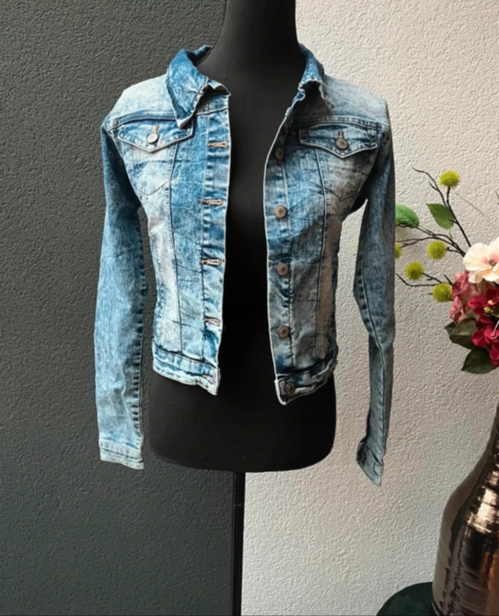 🌺  𝒎𝒛 | Denim spijkerjasje |lichtblauw XS/S – fitted model  – photo 5